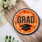 25 Count Graduation Party Plates Orange Round 9 Inch Paper Congrats Grad Table Setting